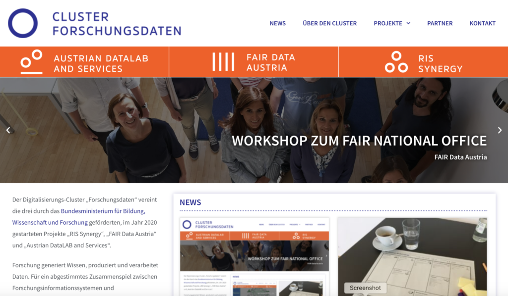 Cluster Webseite